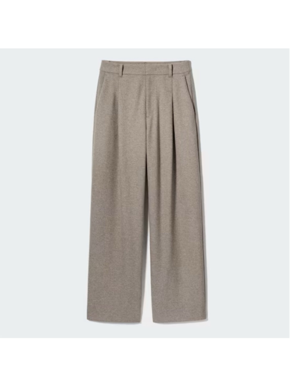 Uniqlo x Comptoir des Cotonniers Pleated Wide Trousers Brushed Jersey Neutral